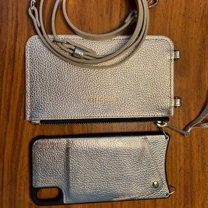 Crossbody Bandolier with Classic Pouch in Light Gold